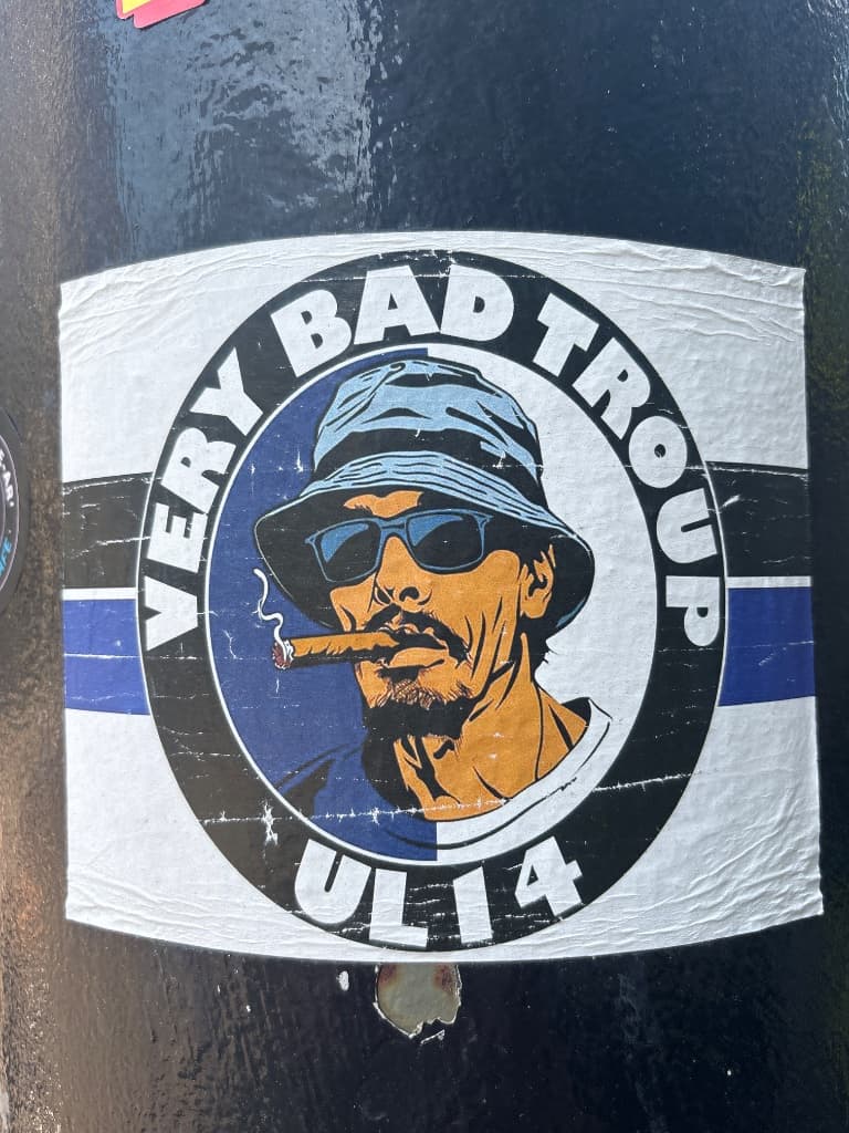 Very bad troup sticker in The Hague
