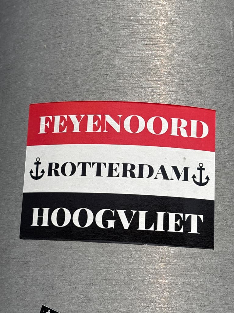 Feyenoord Rotterdam hoogvliet sticker in Numansdorp