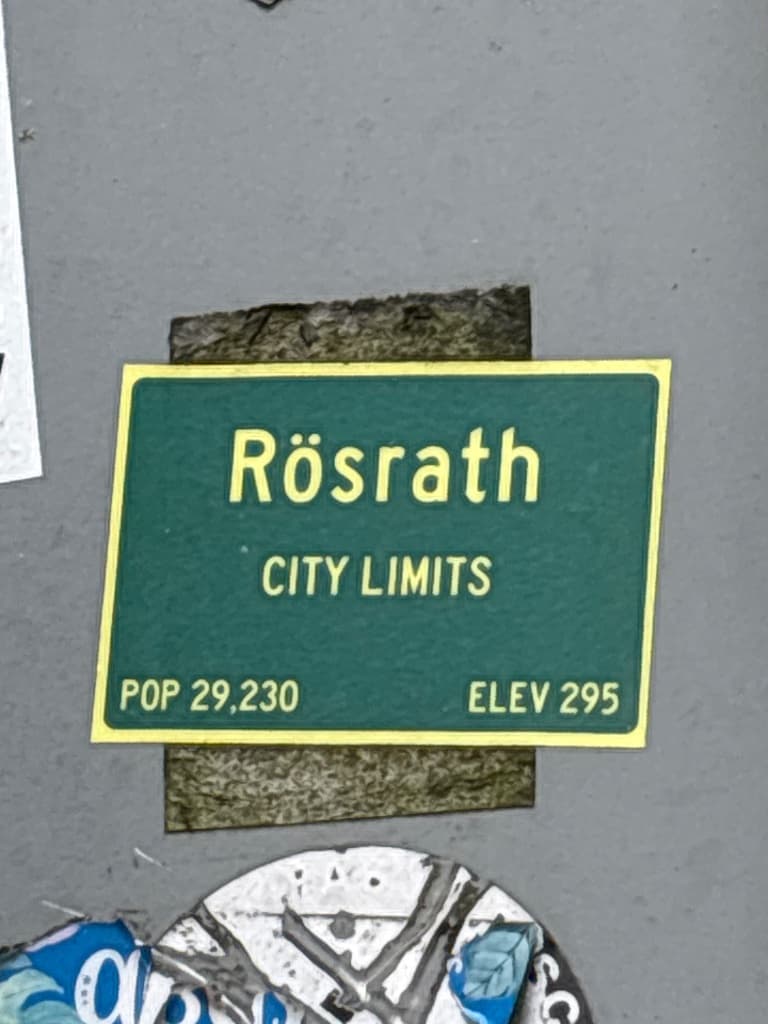Rösrath city limits sticker in The Hague