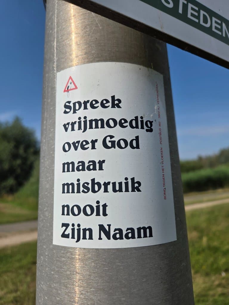 Bond tegen het vloeken sticker in Hendrik-Ido-Ambacht