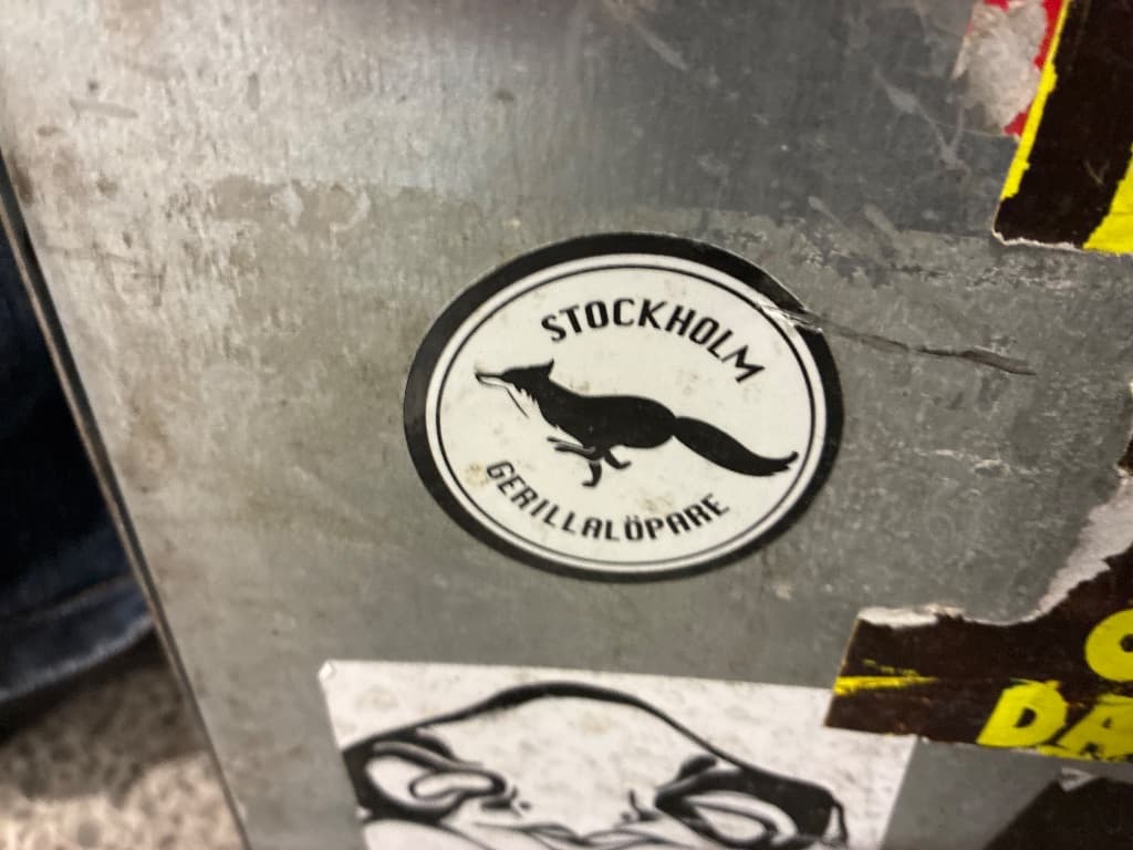 Stockholm gerillaöpare sticker in Stockholm