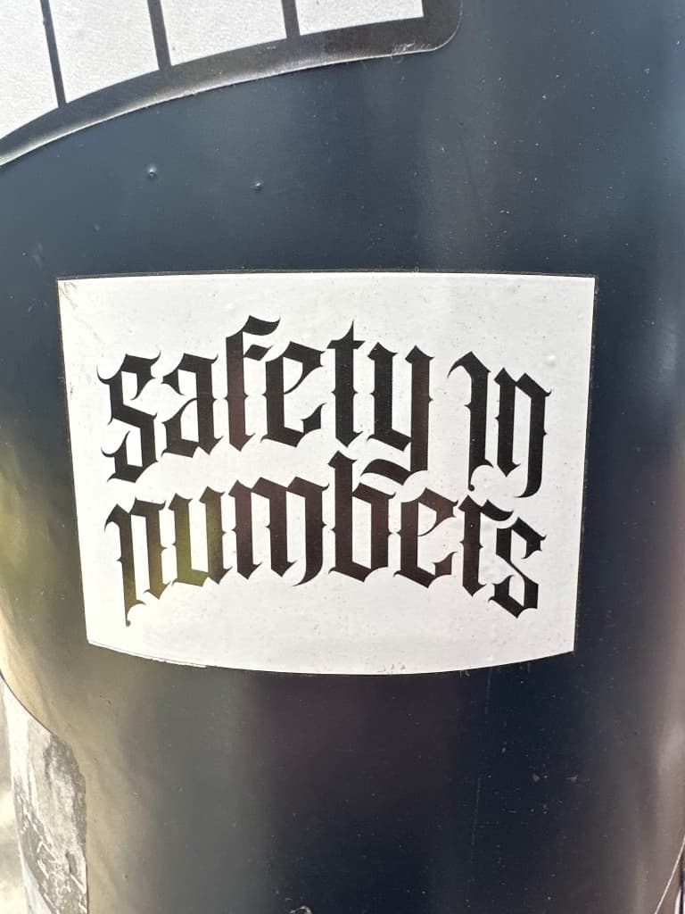 Safety in Numbers sticker in Rotterdam