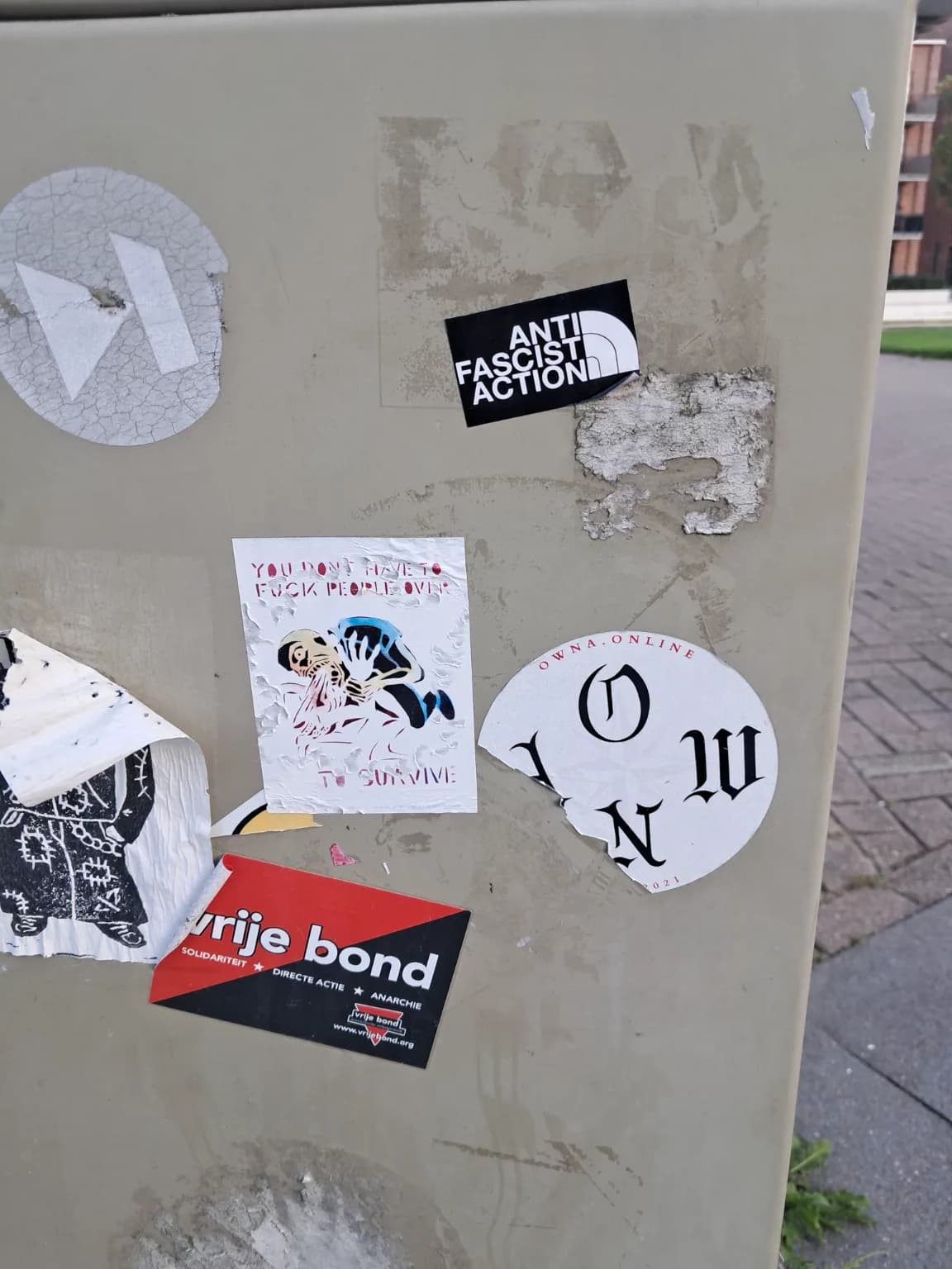 Antifascist action sticker in Leeuwarden